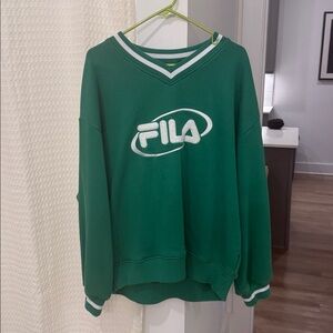 Fila x Hailey Bieber V neck pullover green/white 
Size - Medium 
Worn once